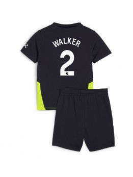 Manchester City Kyle Walker #2 Replika Borta Kläder Barn 2024-25 Kortärmad (+ byxor)